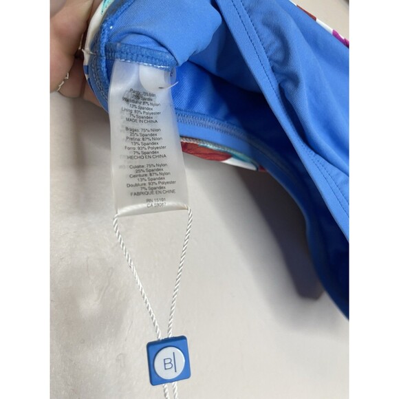 Bleu Rod Beattie WomenS 8 Medium Bikini Bottom Blue Floral Fold Over Waist NWT - Picture 5 of 5